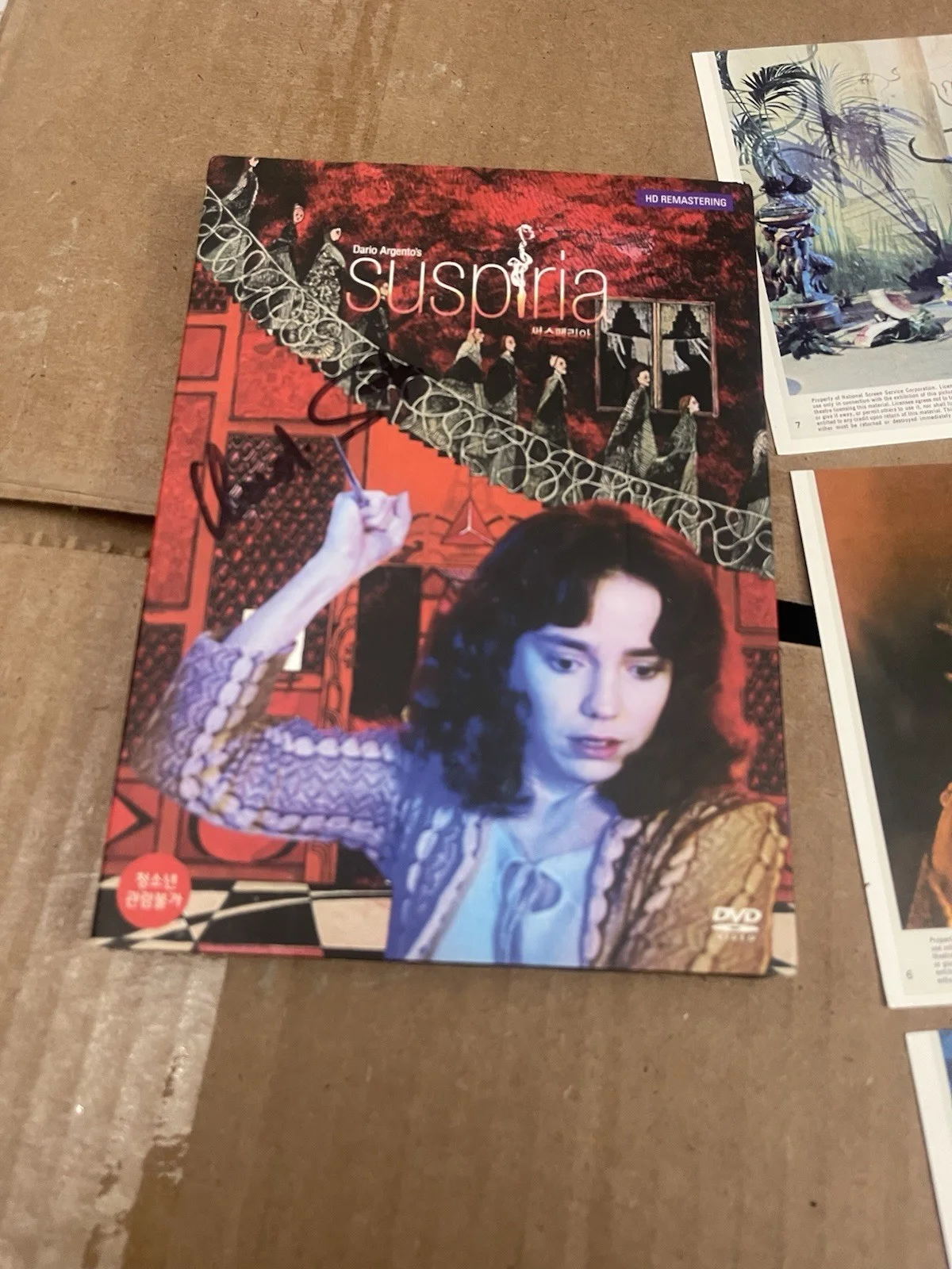 Claudio Simonetti Signed Suspiria DVD + 3 Autographed Lobby Cards Goblin, изображение 2