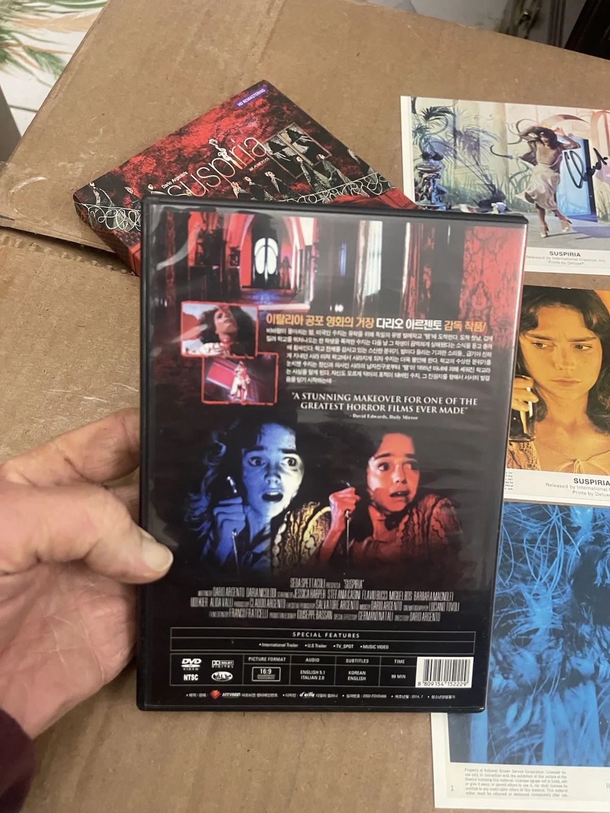 Claudio Simonetti Signed Suspiria DVD + 3 Autographed Lobby Cards Goblin, изображение 5