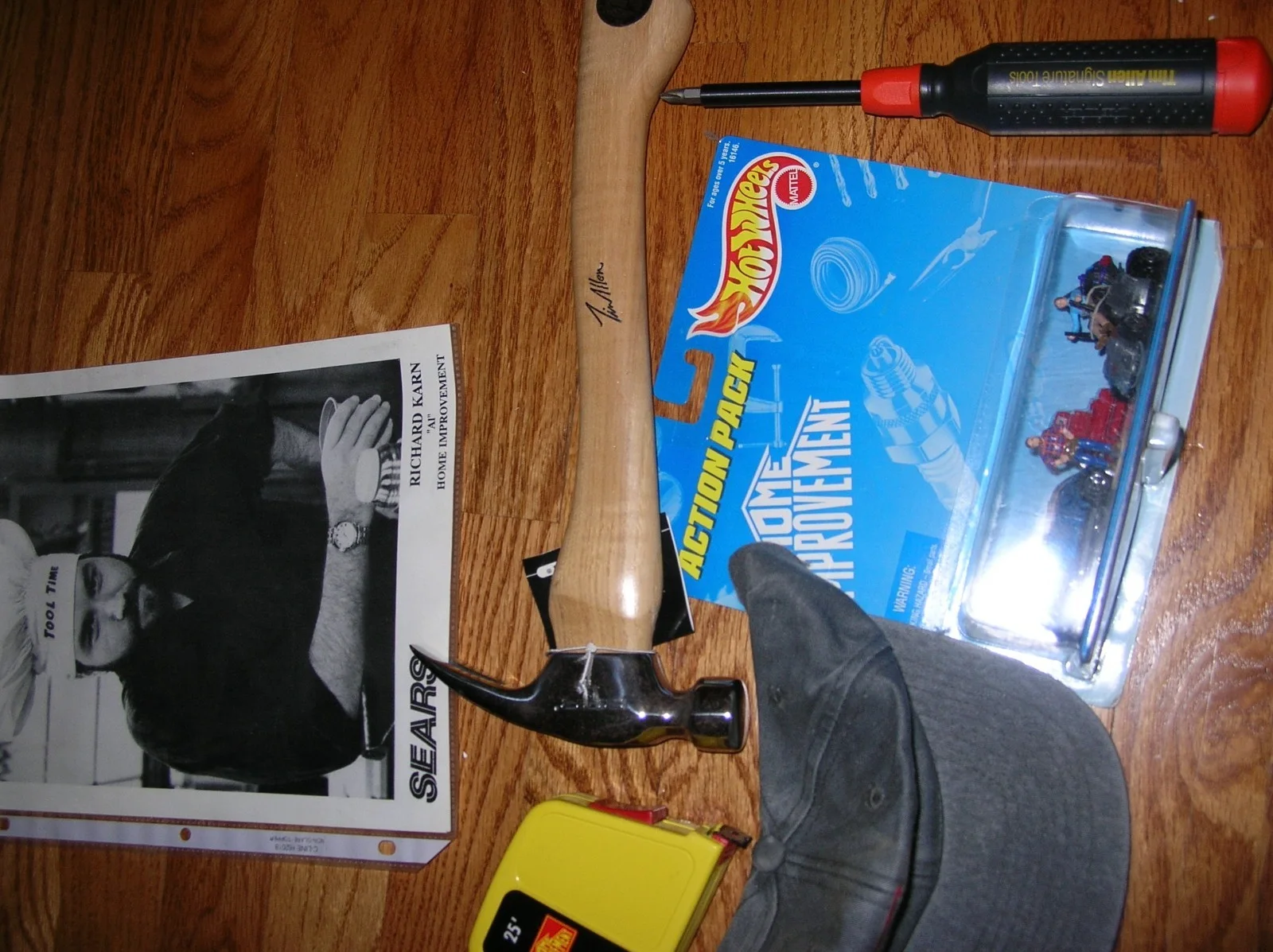 Tim Taylor Tim Allen Tool Time Hammer Screwdriver Tape Measure Ball Cap Karn Pic, изображение 4