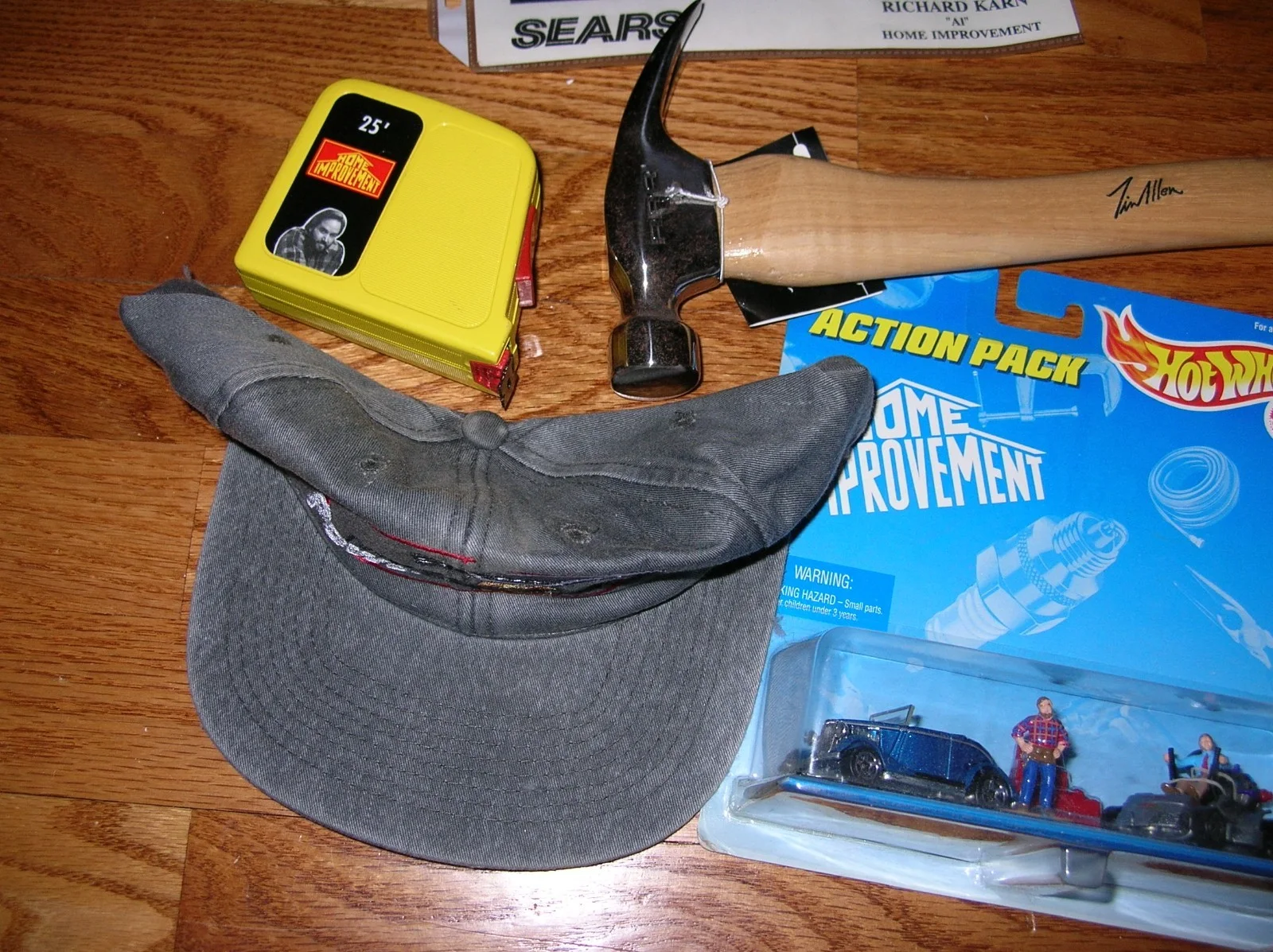 Tim Taylor Tim Allen Tool Time Hammer Screwdriver Tape Measure Ball Cap Karn Pic, изображение 5