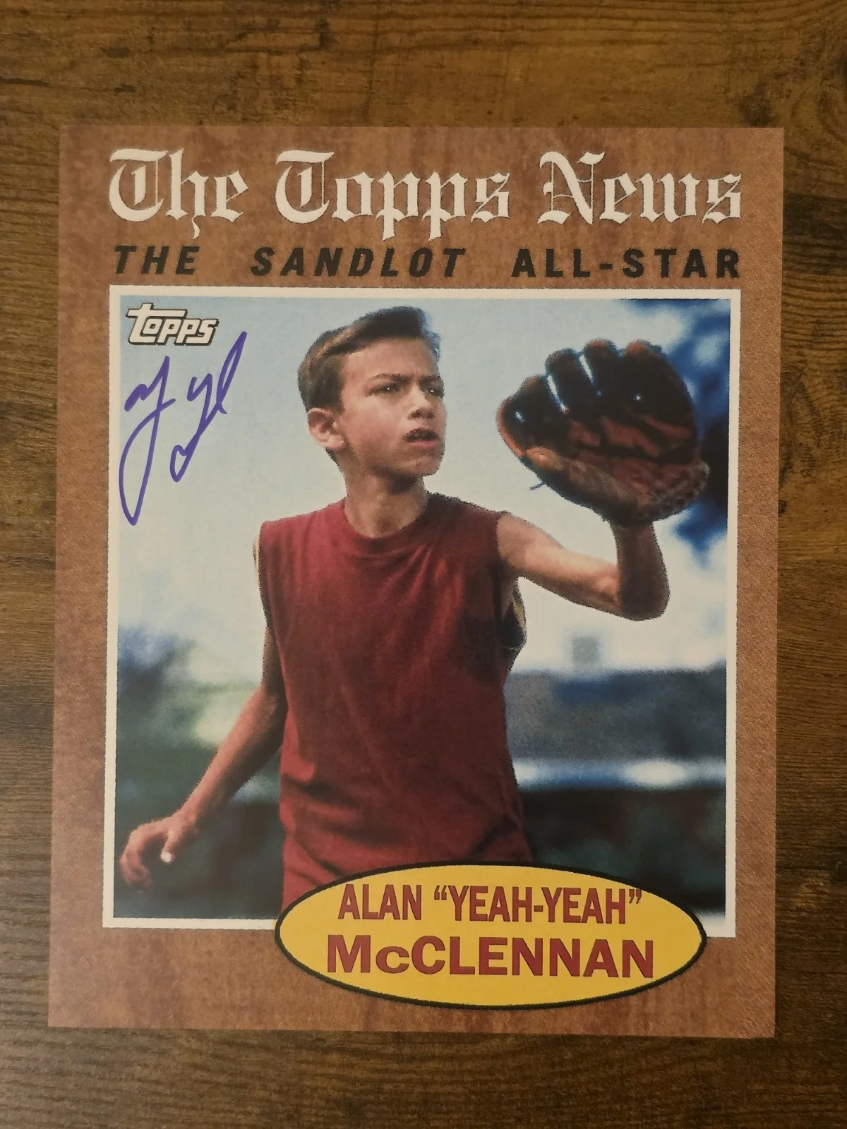 Marty York — Marty York The Sandlot Yeah-Yeah Signed 8x10 Topps Picture Autograph Movie Photo