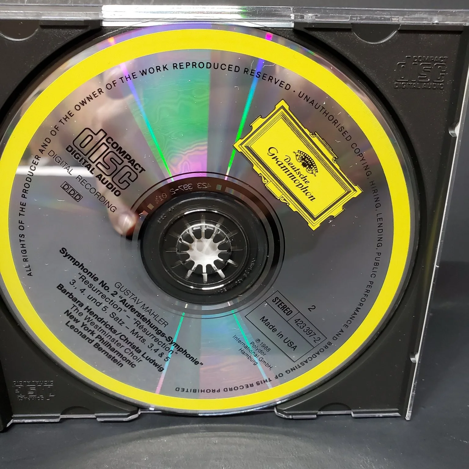 Deutsche Grammophon Mahler Symphonie No. 2 Leonard Bernstein 2-CD Set, image 5