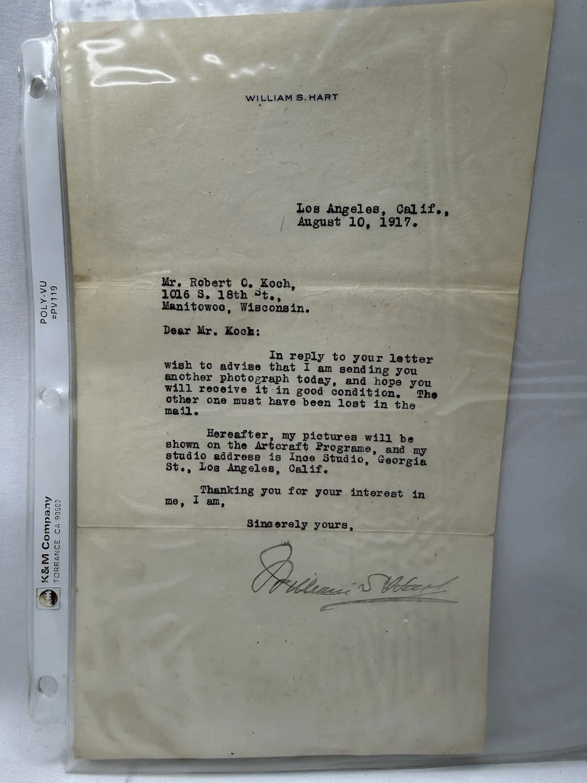 William S Hart — WILLIAM S HART SIGNED DOCUMENTS LOT WYATT EARP JOHN H FLOOD WALTER NOBLE BARNES, изображение 4