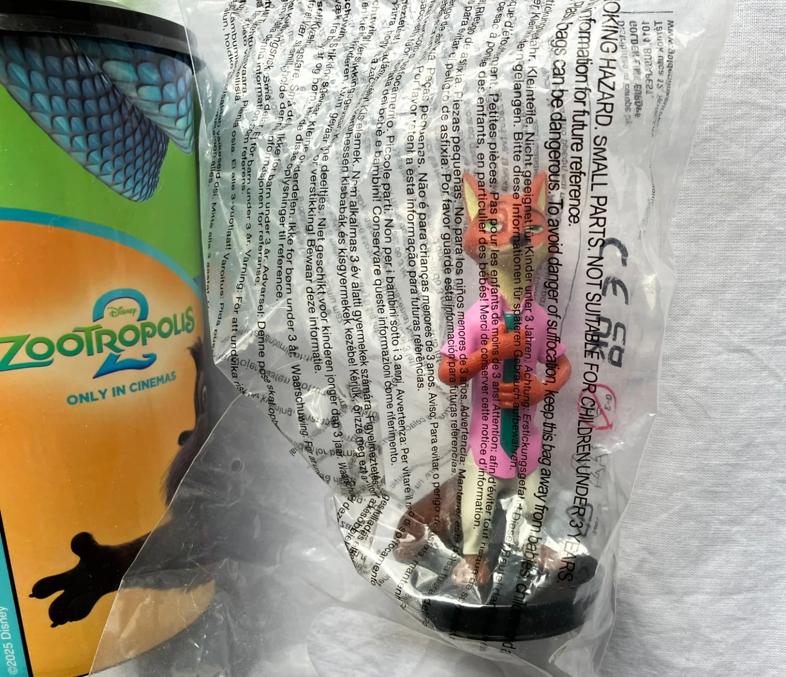 Zootropolis 2 Cinema Cup Nick Wilde Fox Topper *UNUSED* Cineworld Zootopia 2, image 2