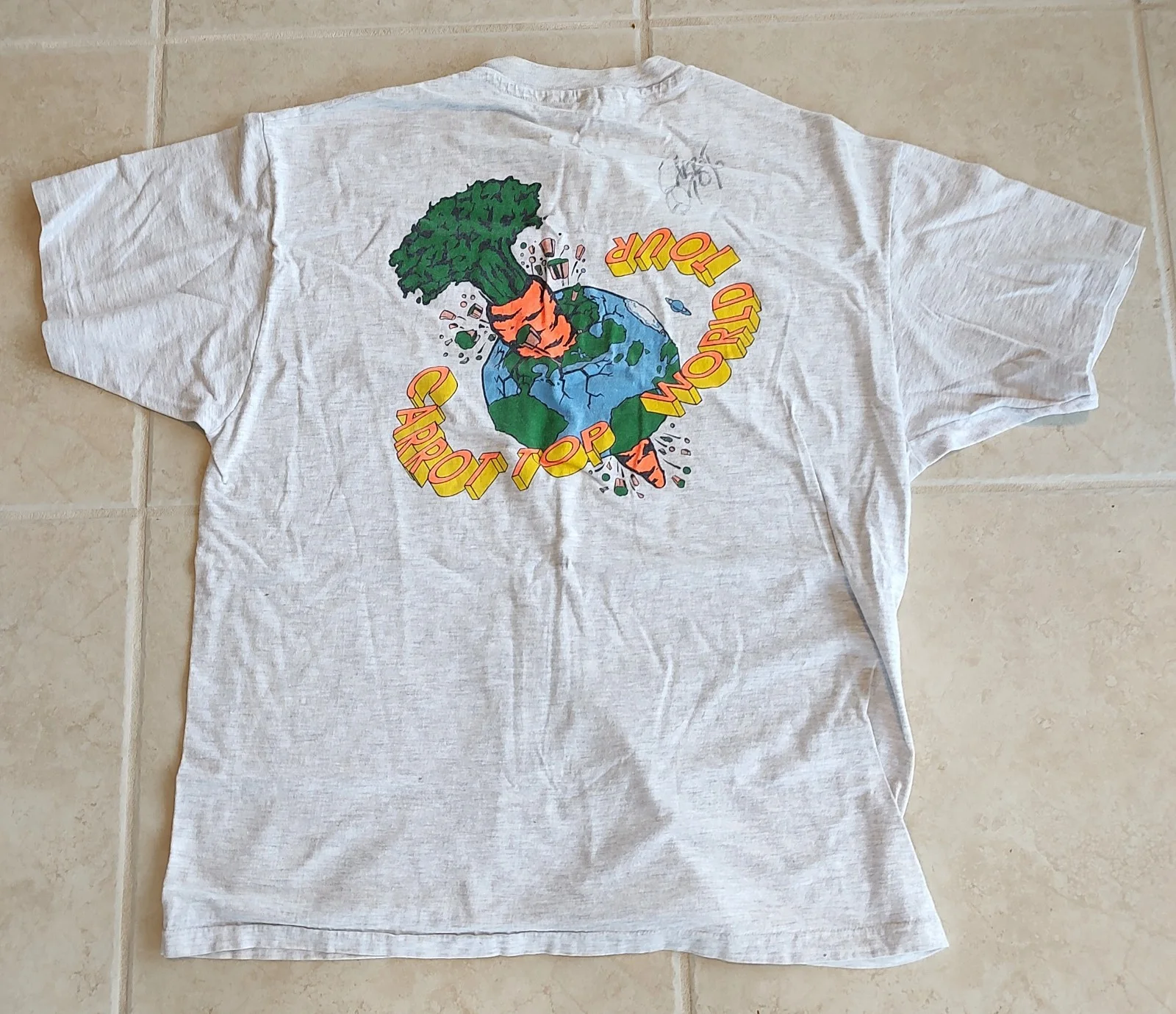 Carrot Top 1990s — 1990s CARROT TOP AUTOGRAPHED WORLD TOUR TEE SHIRT