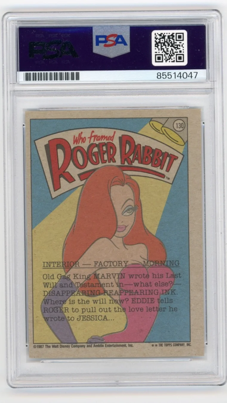 Charles Fleischer — Charles Fleischer Signed 1987 Topps Roger Rabbit Trading Card PSA Slabbed AUTO, image 2