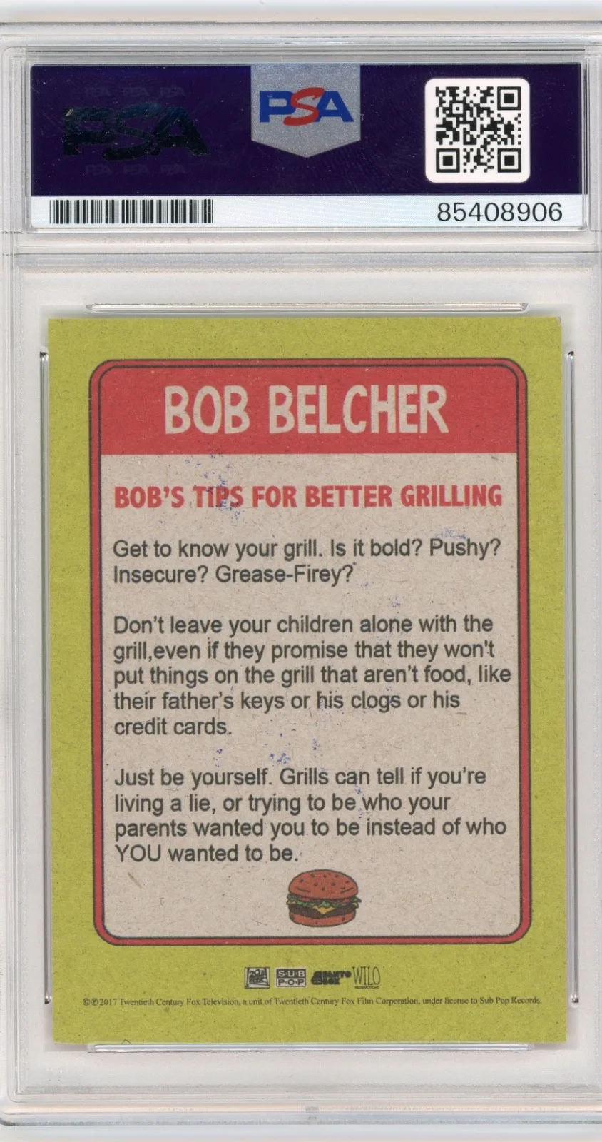H Jon Benjamin — H Jon Benjamin Signed 2017 Fox Bob's Burgers Bob Belcher Card PSA Slab AUTO RC, изображение 2