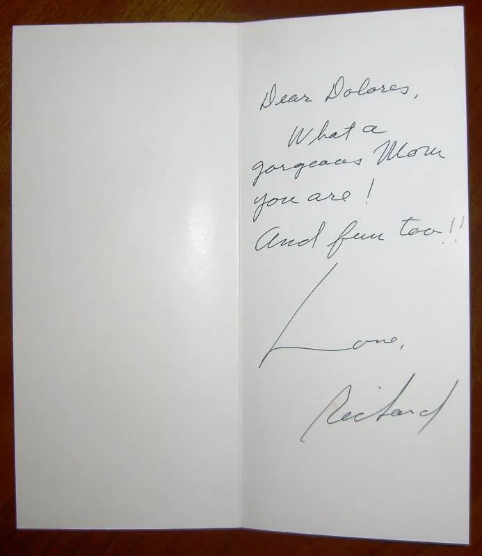 Richard Chamberlain — Richard Chamberlain Autograph Personal Card to Dolores Sutton + Signed Check, image 2