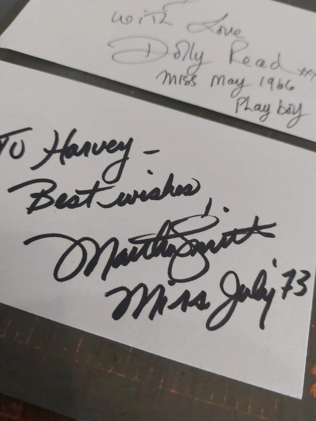 Dolly Read — Dolly Read Signed 3x5 Index Card Miss May 1966 Martha Smith July 1973, image 2