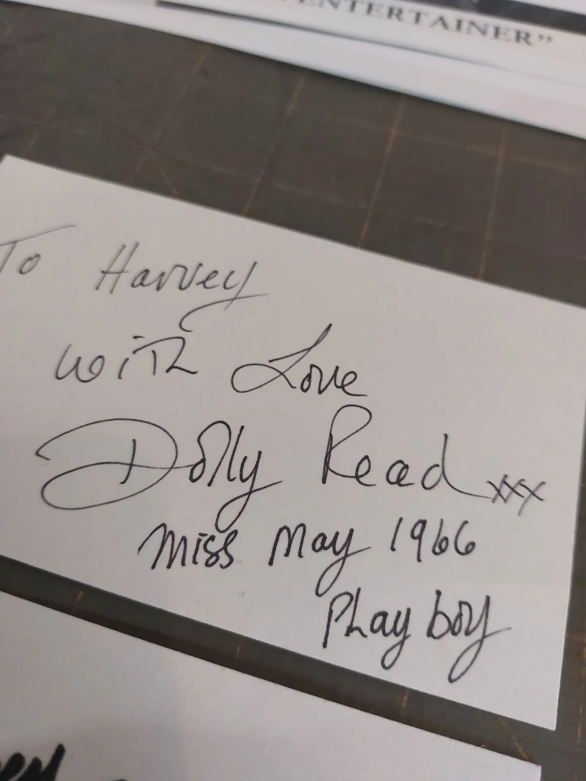 Dolly Read — Dolly Read Signed 3x5 Index Card Miss May 1966 Martha Smith July 1973, image 3