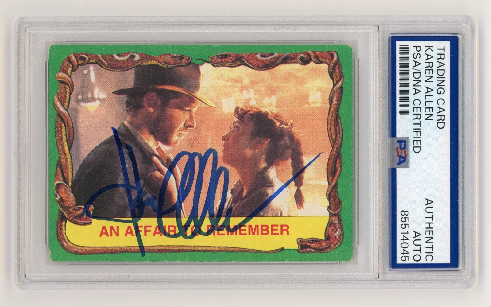 Karen Allen — Karen Allen Signed 1981 Topps Indiana Jones Raiders Trading Card PSA Slab AUTO