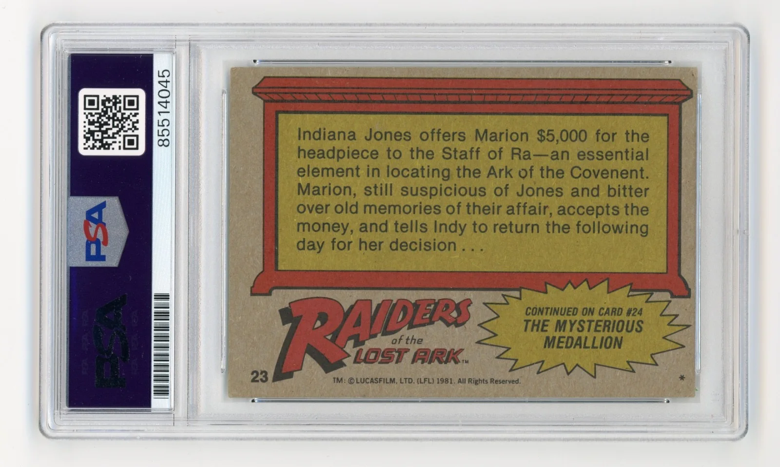 Karen Allen — Karen Allen Signed 1981 Topps Indiana Jones Raiders Trading Card PSA Slab AUTO, изображение 2