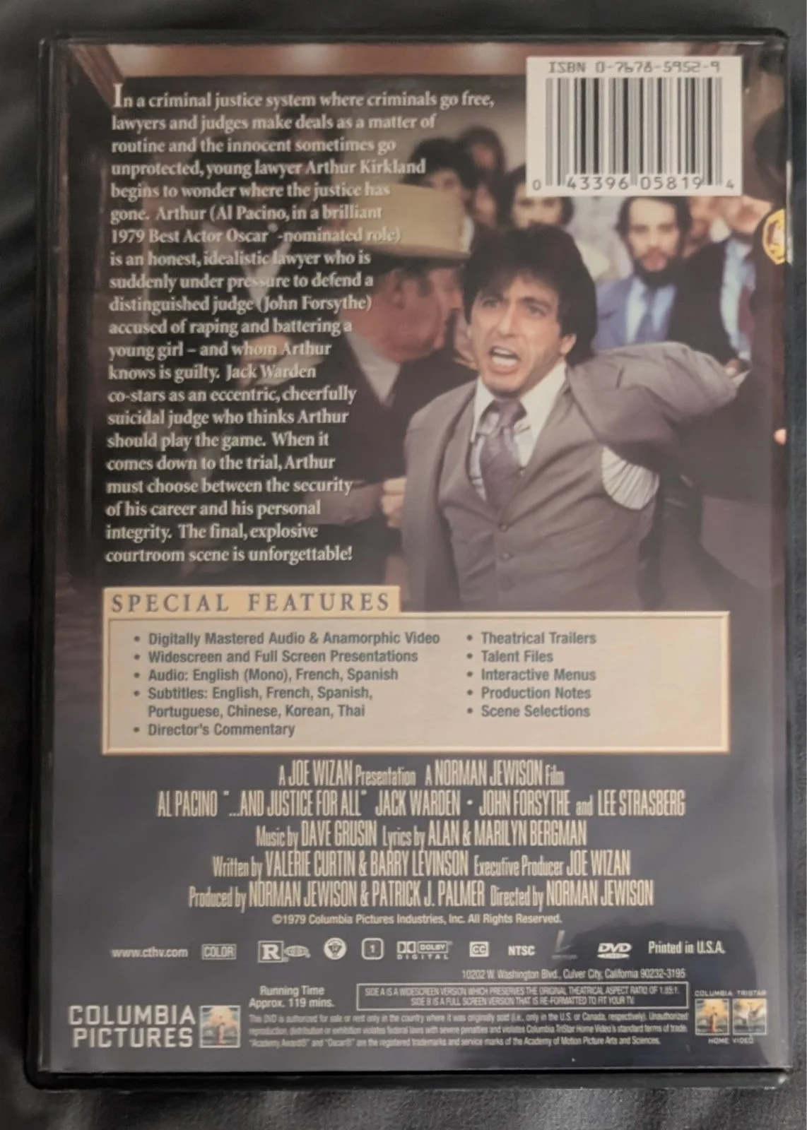 Al Pacino — AL PACINO signed autograph AND JUSTICE FOR ALL dvd cover, image 4