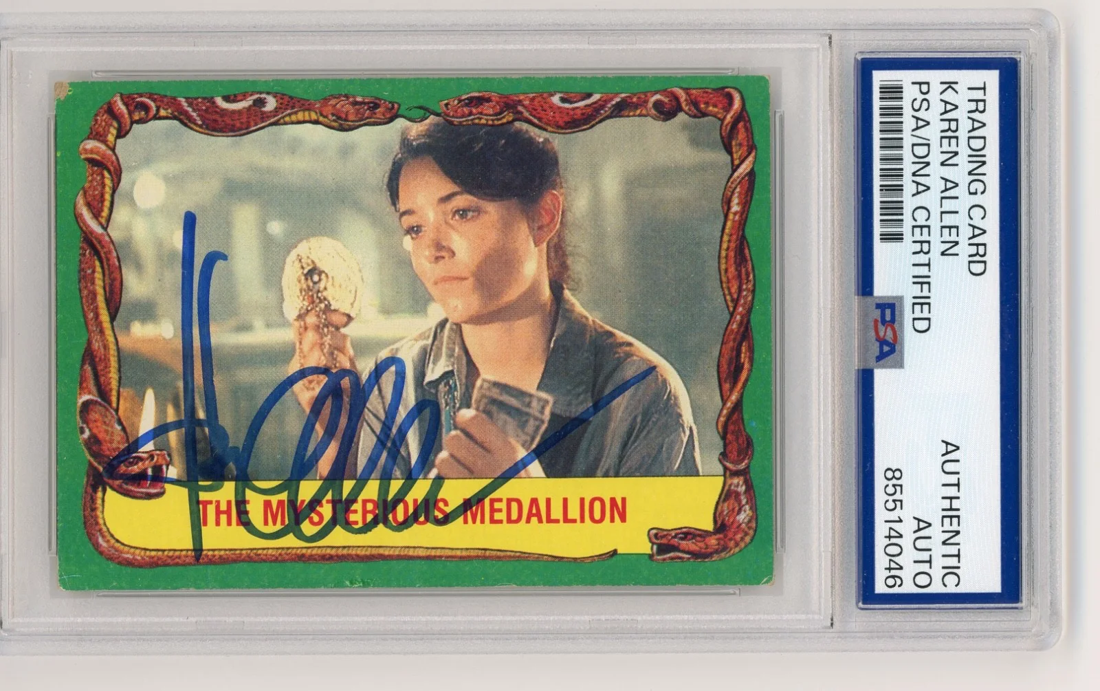 Karen Allen — Karen Allen Signed 1981 Topps Indiana Jones Raiders Trading Card PSA Slab AUTO
