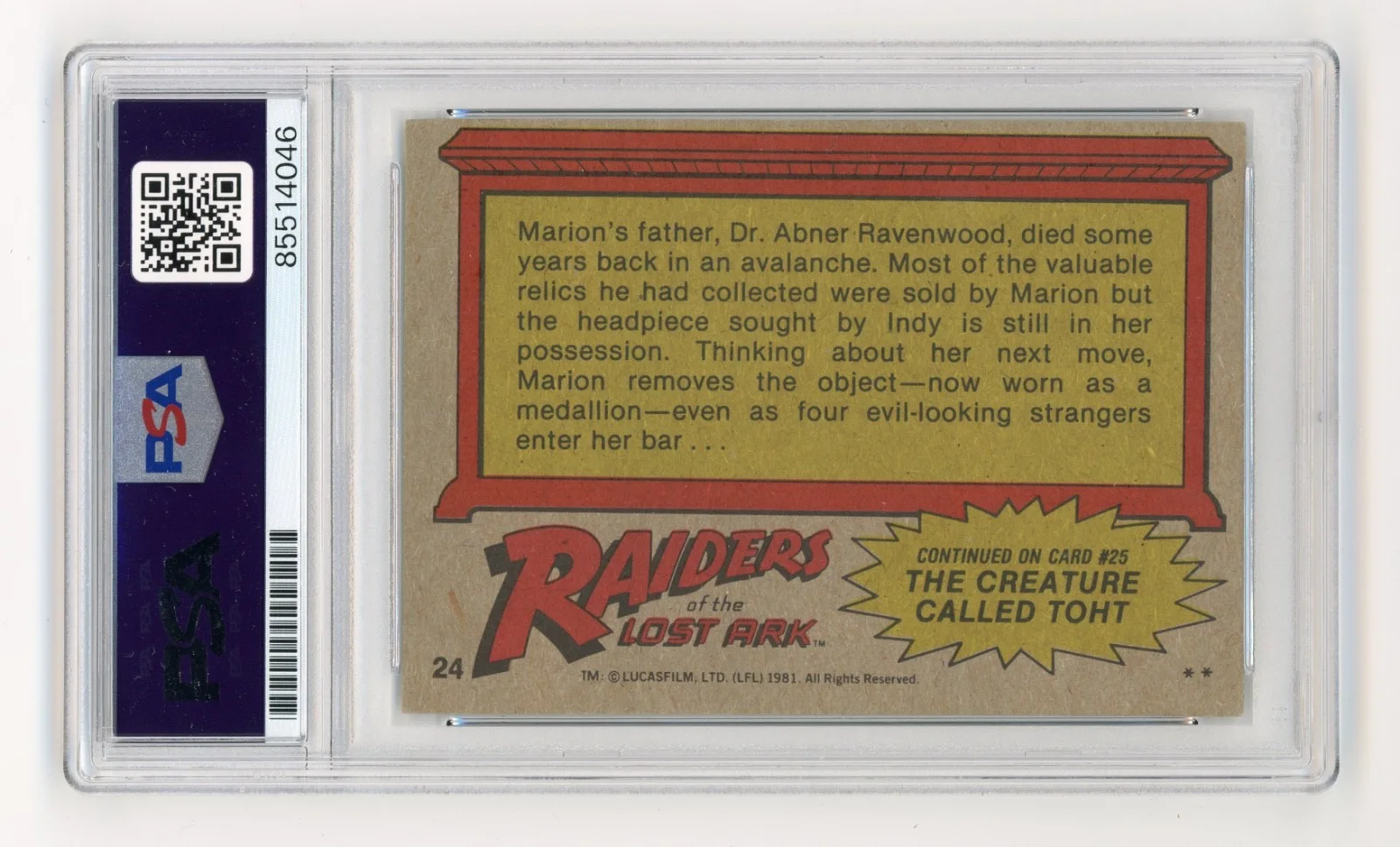 Karen Allen — Karen Allen Signed 1981 Topps Indiana Jones Raiders Trading Card PSA Slab AUTO, изображение 2