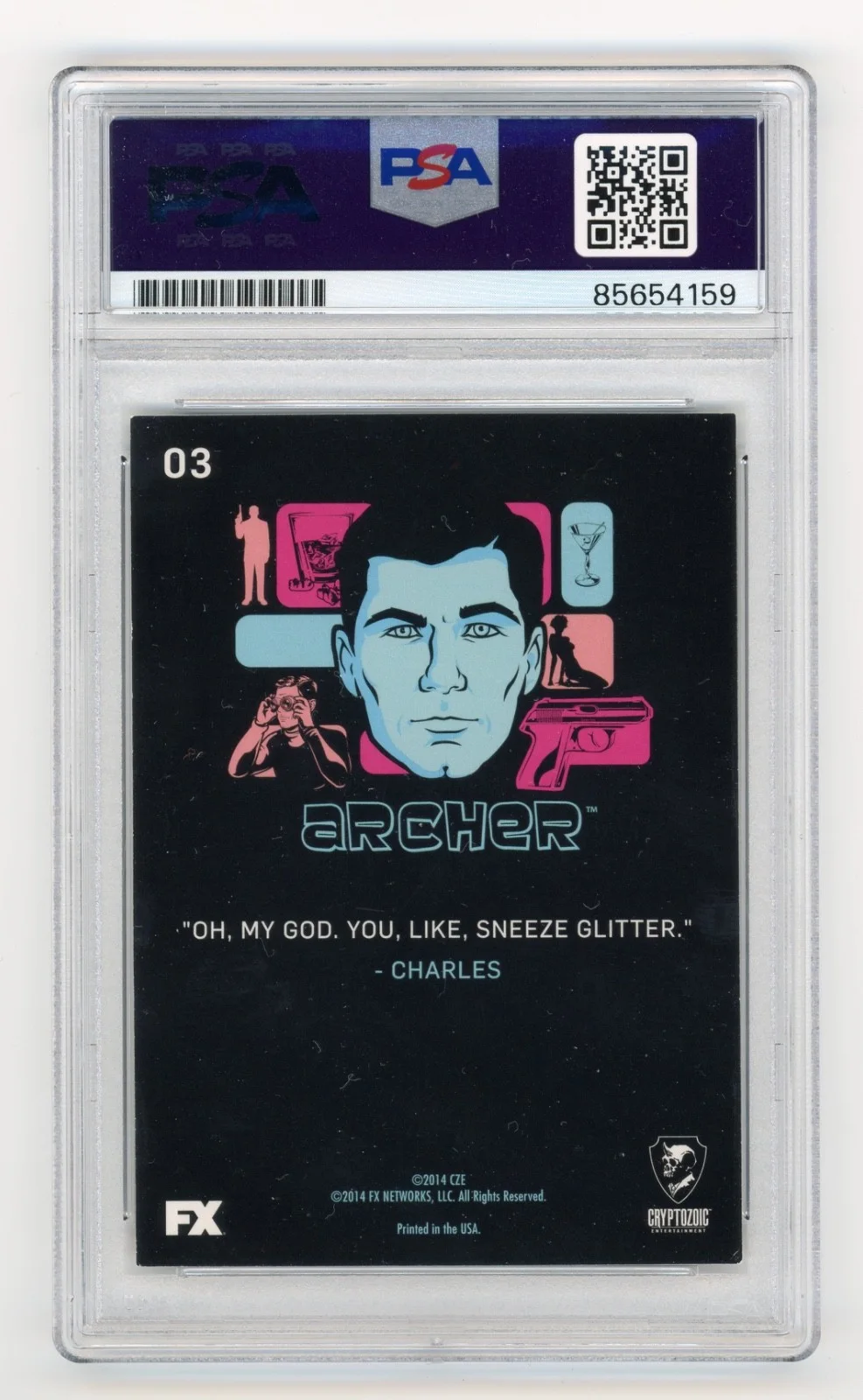 H Jon Benjamin — H Jon Benjamin Signed Archer Operation Honeypot Trading Card PSA Slabbed AUTO, image 2