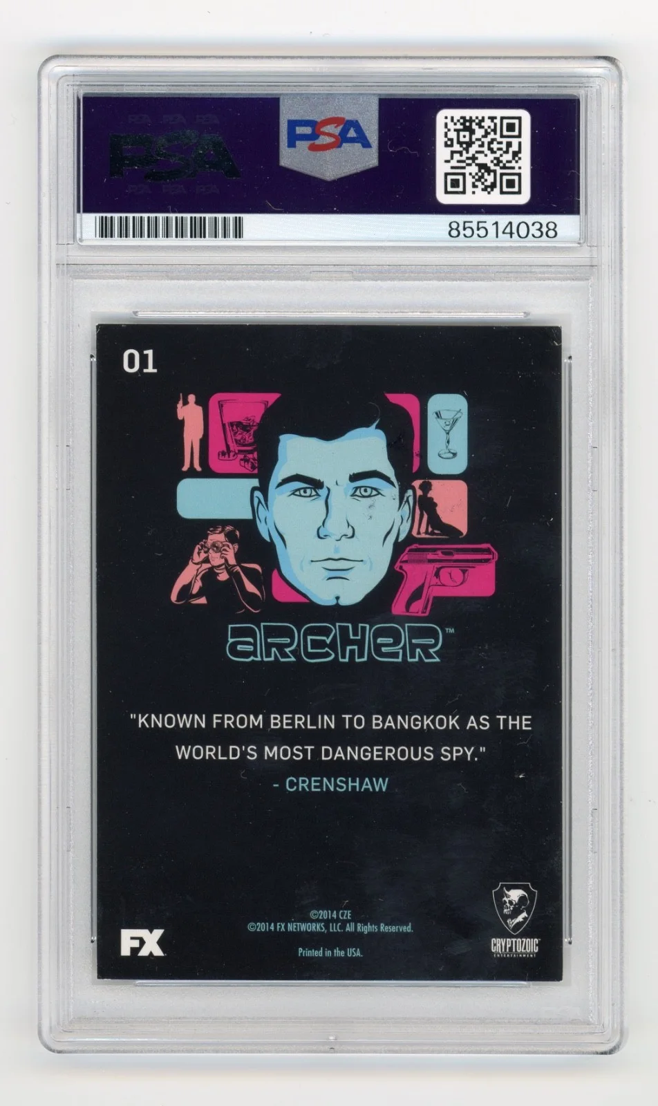 H Jon Benjamin — H Jon Benjamin Signed Archer Codename Duchess Trading Card PSA Slabbed AUTO - RC, image 2
