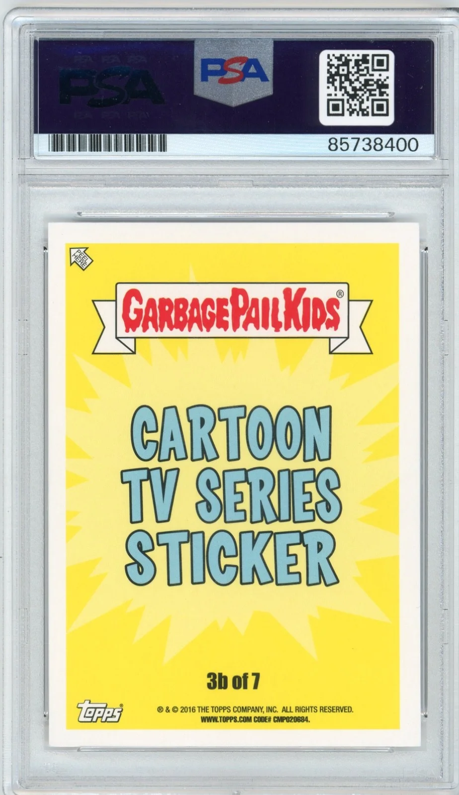 H Jon Benjamin — H Jon Benjamin Signed Garbage Pail Kids Pat Patty Card 3B PSA Slab AUTO, image 2