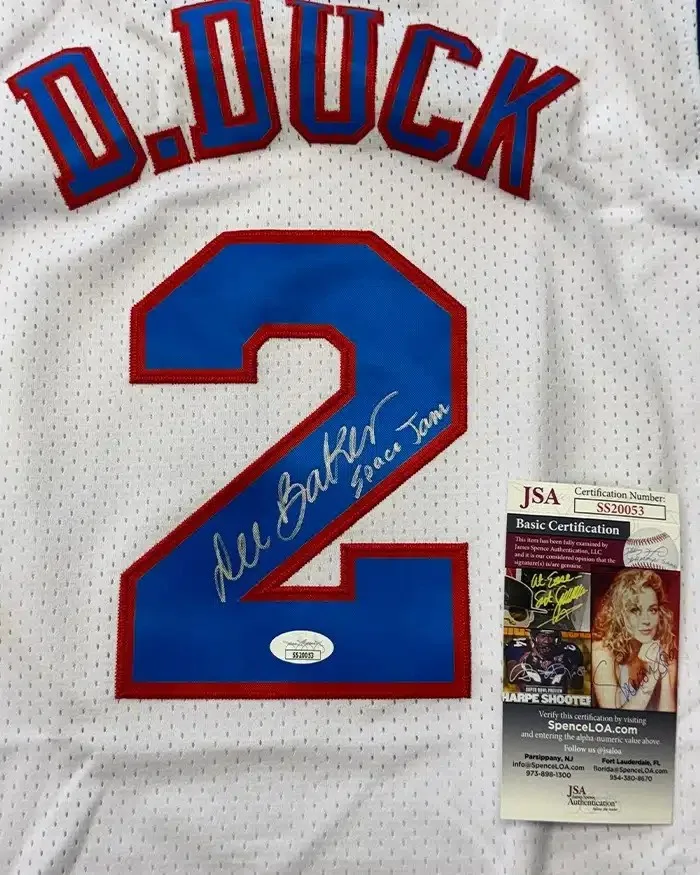 Dee Bradley Baker signed Jersey Tune Squad Daffy Duck Space JSA Authentication, image 3