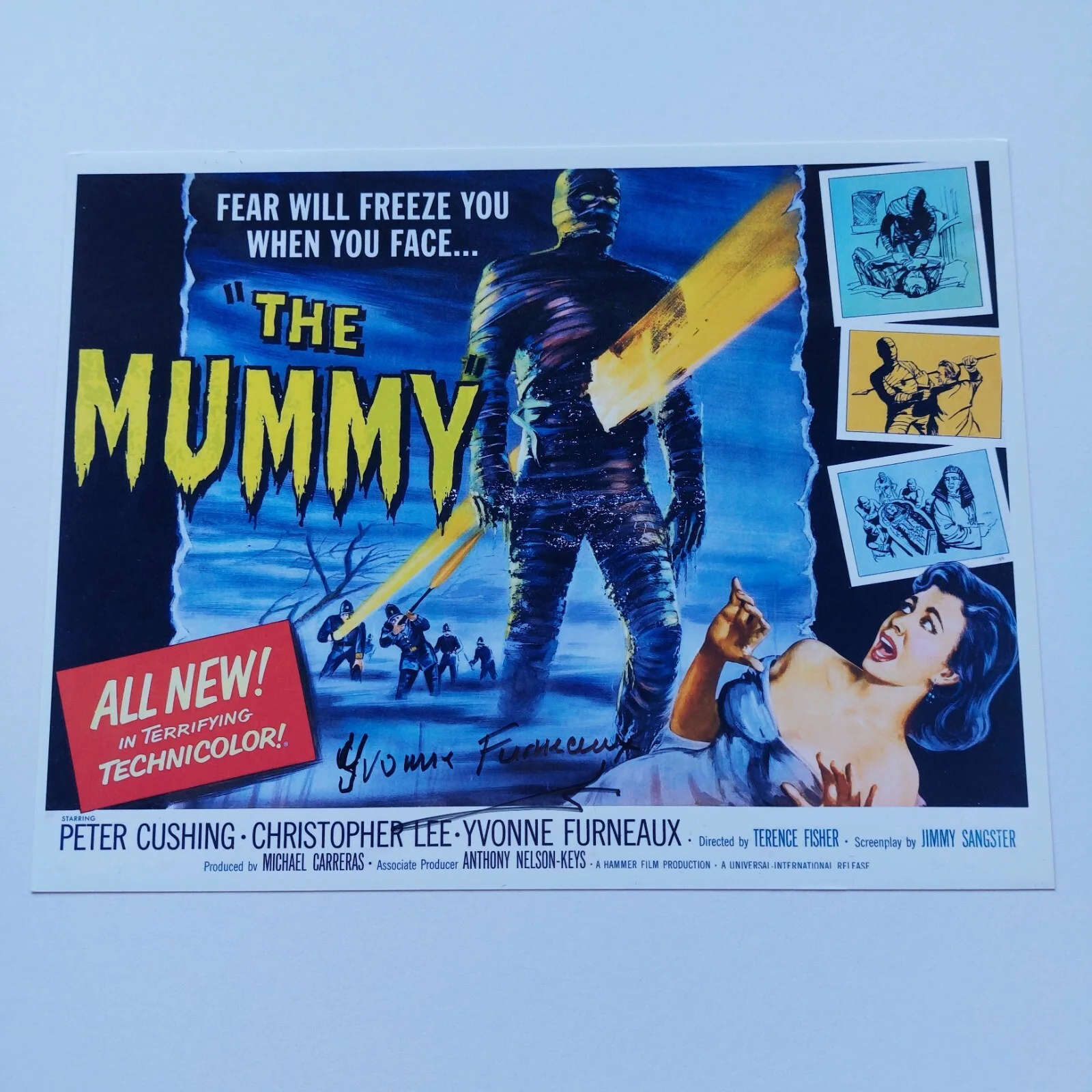 Yvonne Furneaux — Yvonne Furneaux Signed The Mummy 1959 PHOTO French Actress Hammer Horror