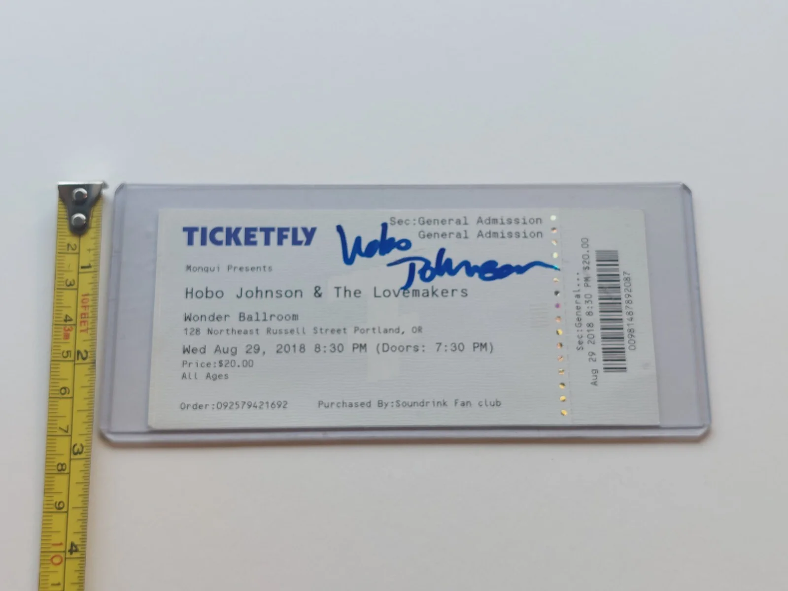 Hobo Johnson Signed concert ticket 2018 Wonder Ballroom Autographed Auto, изображение 4