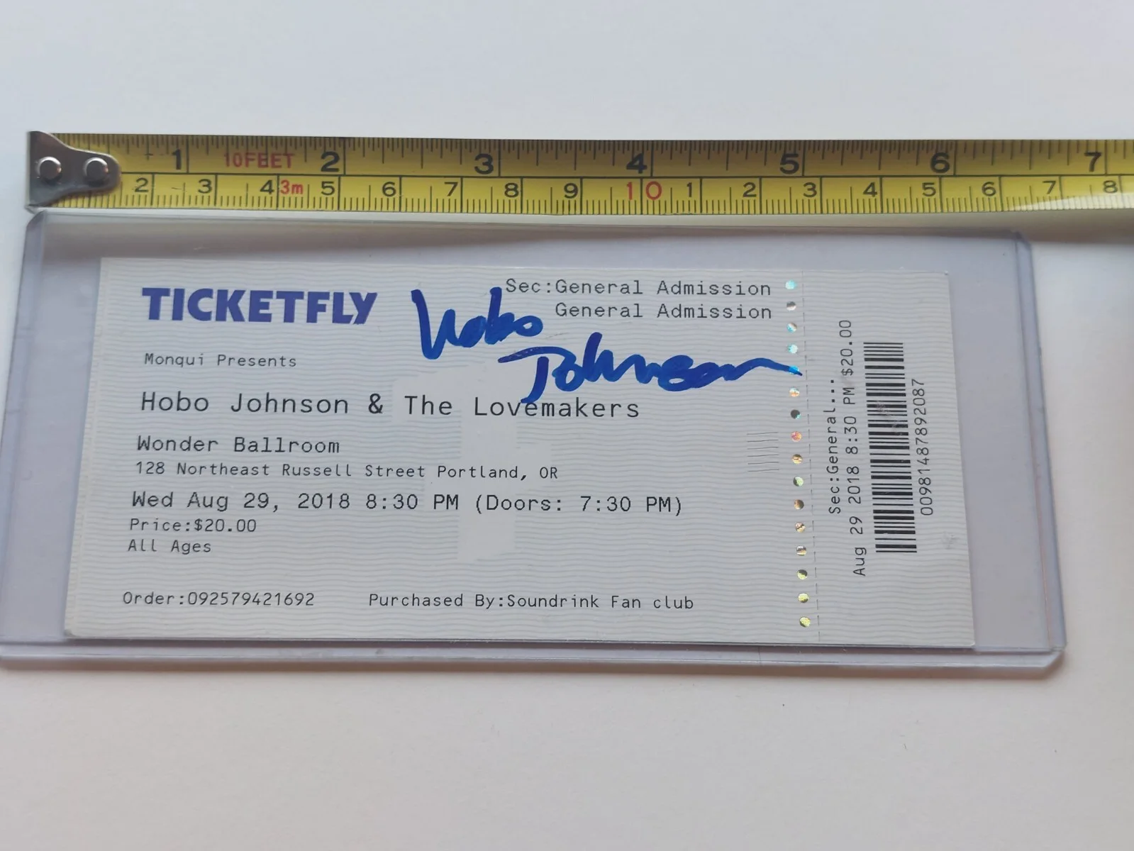 Hobo Johnson Signed concert ticket 2018 Wonder Ballroom Autographed Auto, изображение 5