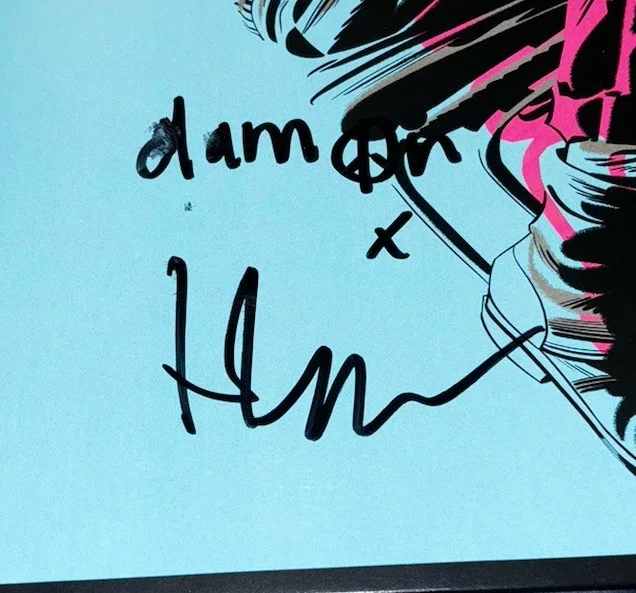 Damon Albarn & Jamie Hewlett Signed Gorillaz Album Tomorrow Comes Today Proof, изображение 2