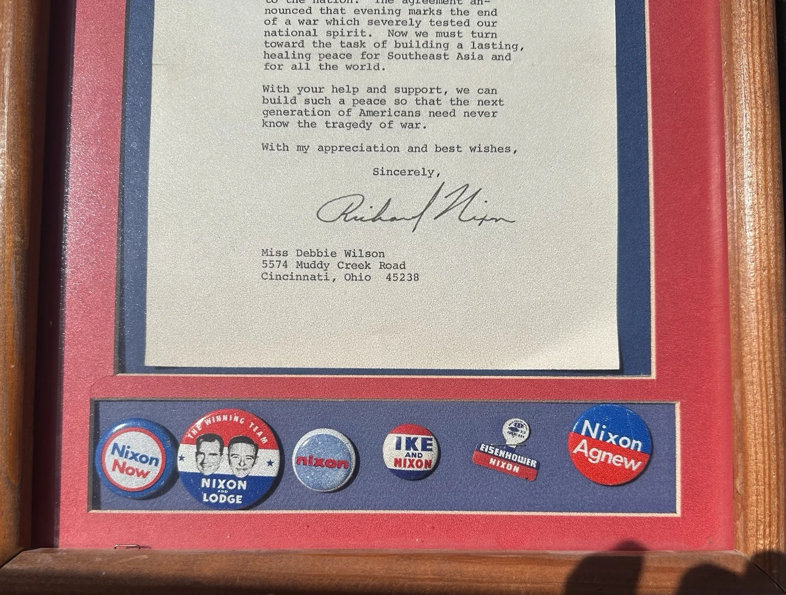 Pres Richard Nixon Signed 1973 Letter Re 1.23.73 Address To The National. Signed, изображение 3