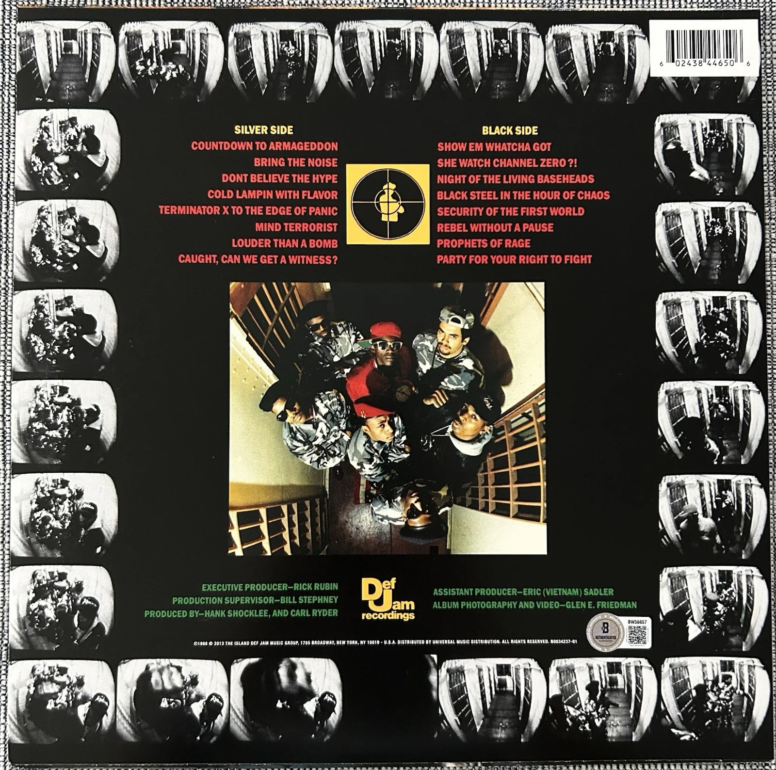 PUBLIC ENEMY CHUCK D AND FLAVOR FLAV SIGNED VINYL RECORD LP - BECKETT COA, изображение 5