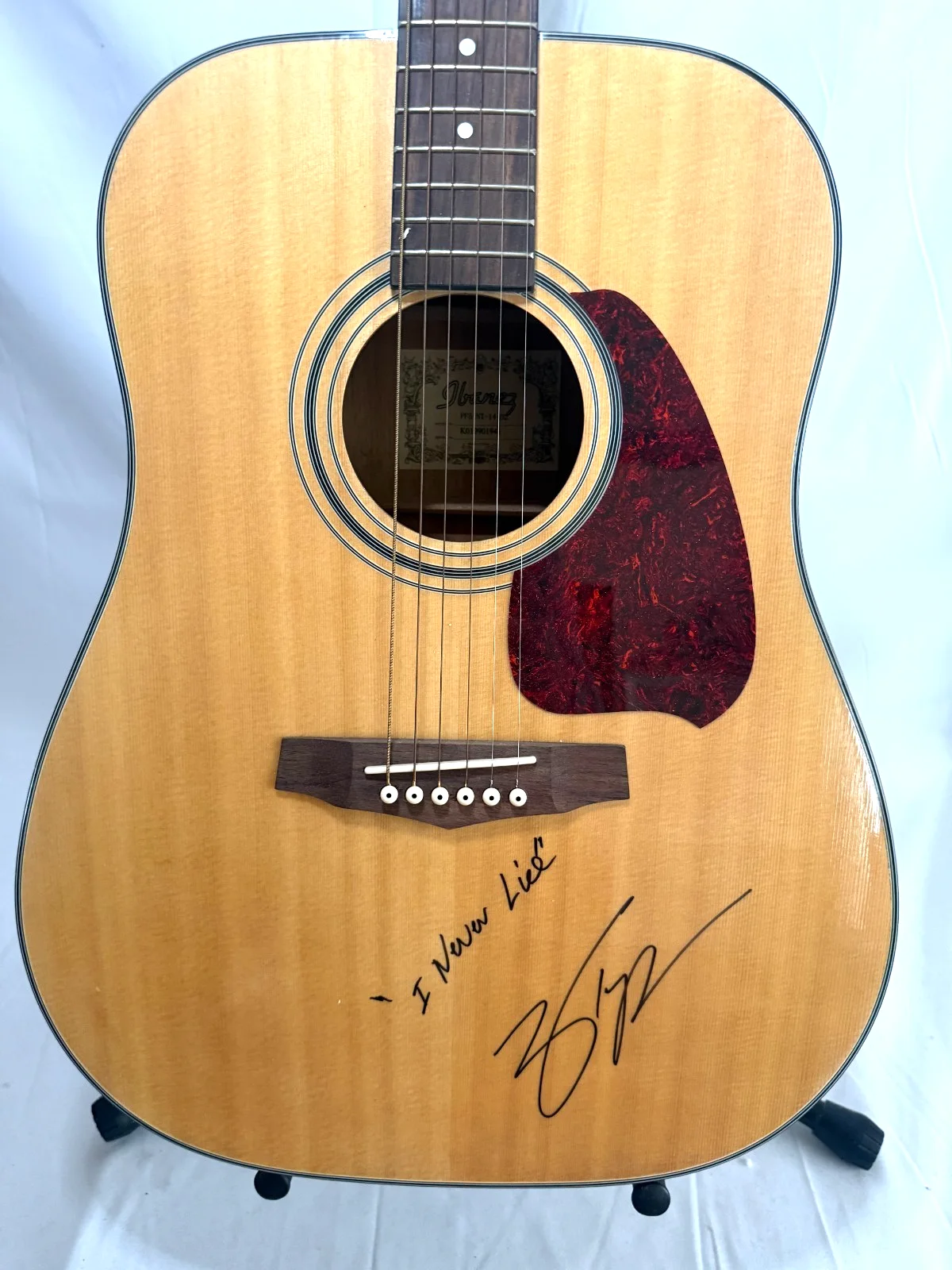 Zach Top hand SIGNED Full Size Ibanez Guitar JSA LOA + I Never Lie Inscrip EX PF, изображение 2