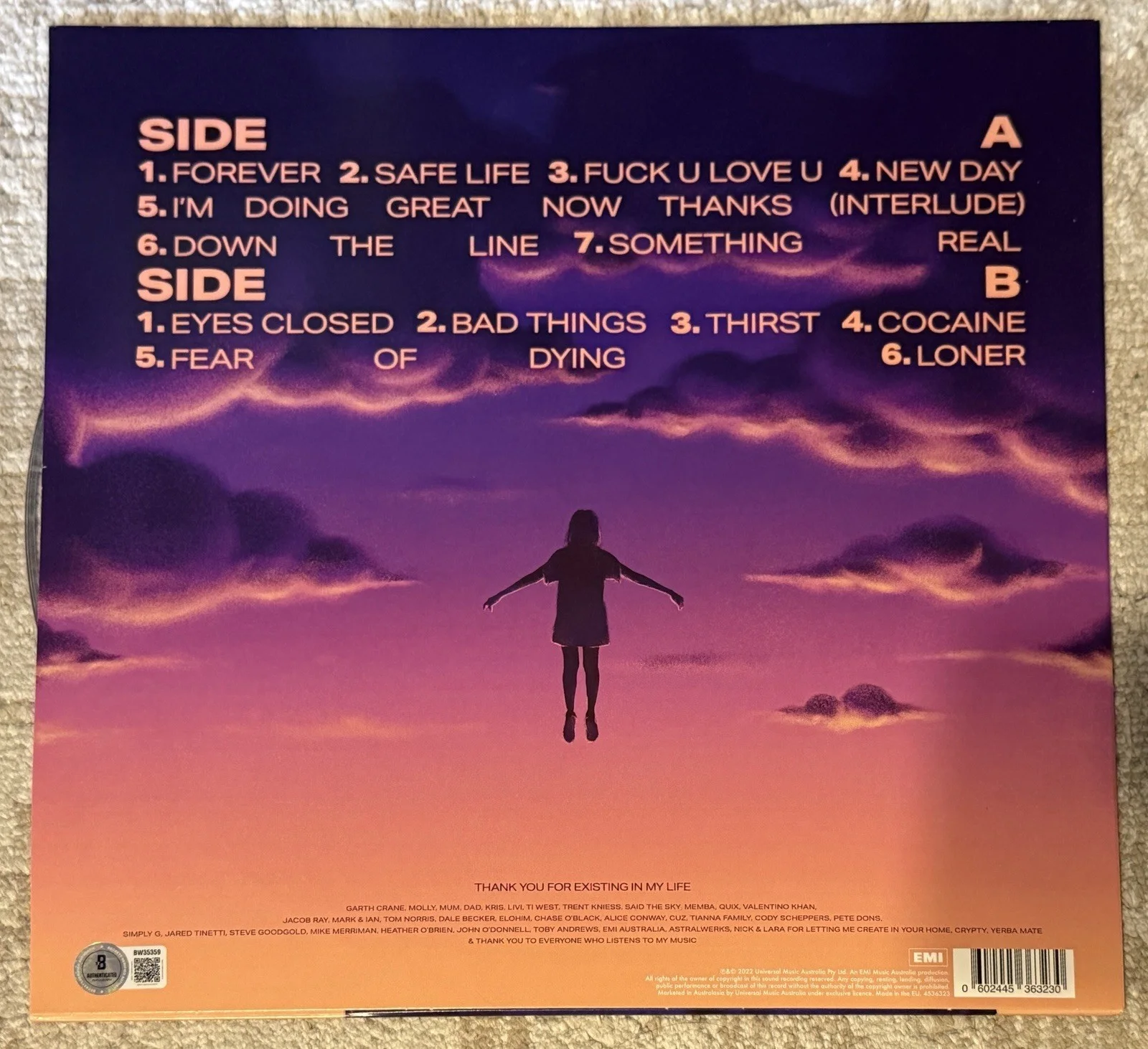 ALISON WONDERLAND SIGNED LONER VINYL LP - BECKETT COA EDM, изображение 2