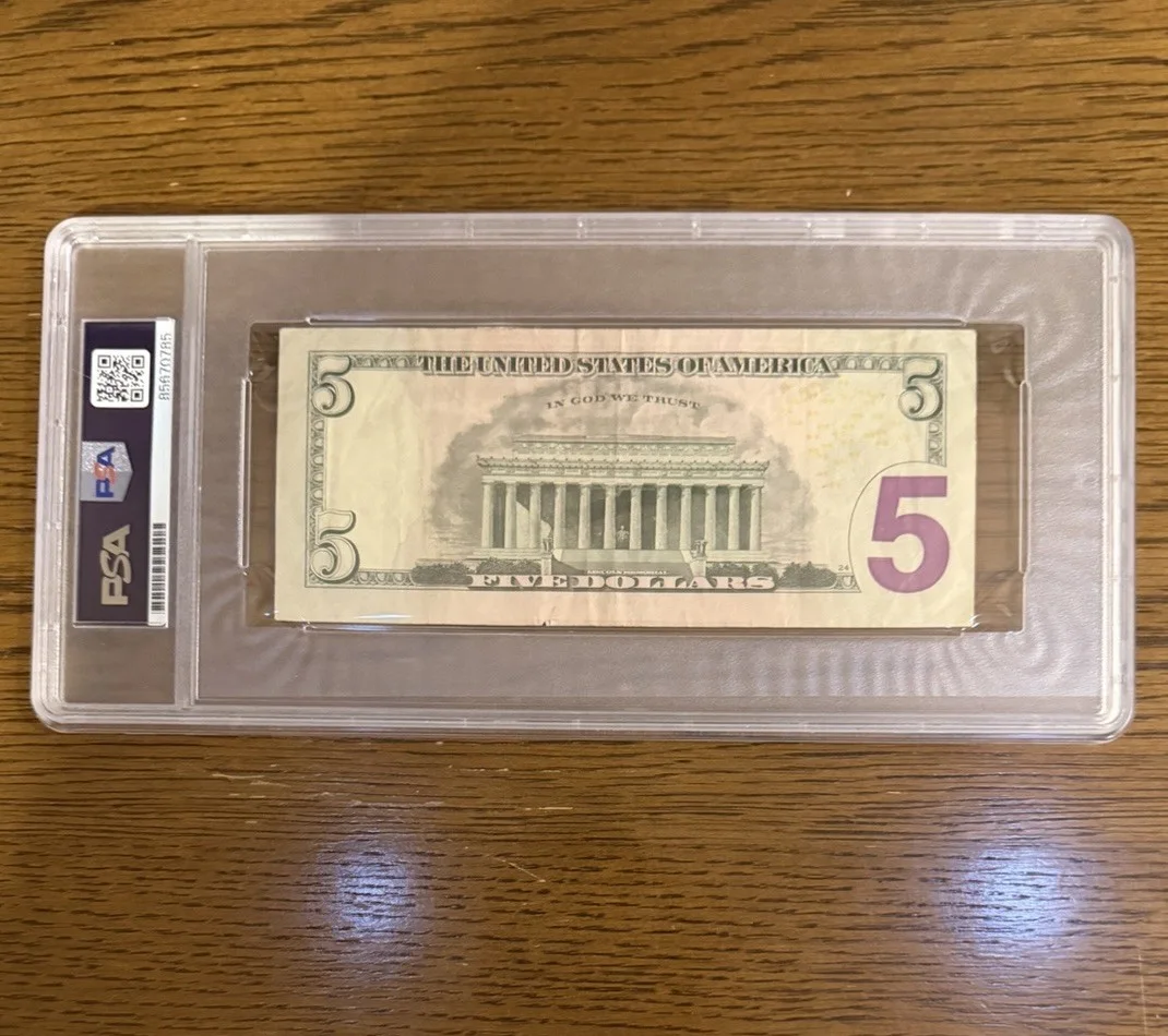 Daniel Day Lewis — Daniel Day-Lewis Signed Autographed Lincoln Five Dollar Bill $5 PSA/DNA Slab, image 3