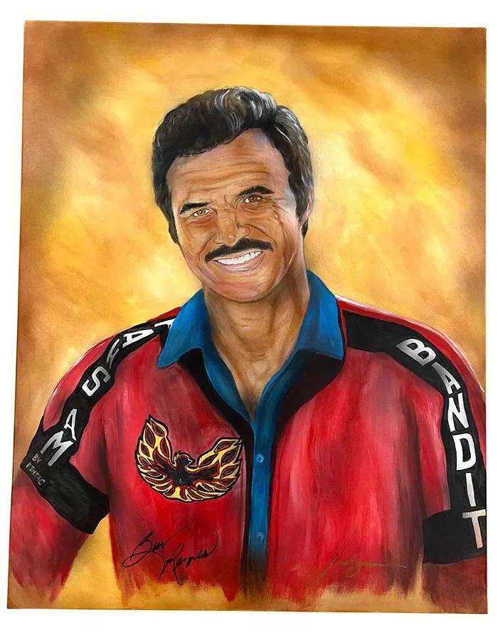 Burt Reynolds — Burt Reynolds signed 24x30 Original Painting Smokey and the JSA Authentication, изображение 2