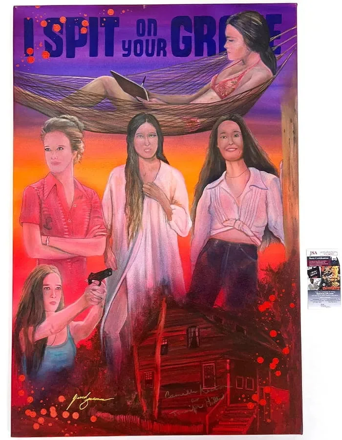 Camille Keaton — Camille Keaton signed 36x24 Original Painting Jennifer Hills JSA Authentication