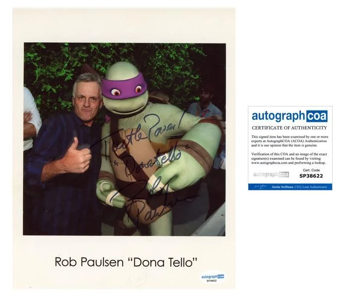 Rob Paulsen — Rob Paulsen "Teenage Mutant Ninja Turtles" AUTOGRAPH Signed 8x10 Photo ACOA