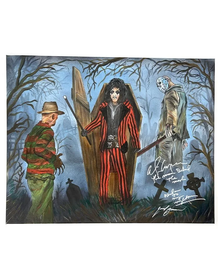 Alice Cooper — Alice Cooper signed 24x30 Original Painting Freddy Krueger JSA Authentication, image 2