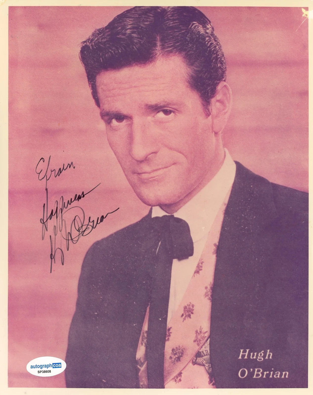 Hugh O'Brian — Hugh O'Brian "The Life and Legend of Wyatt Earp" AUTOGRAPH Signed 8x10 Photo, изображение 2