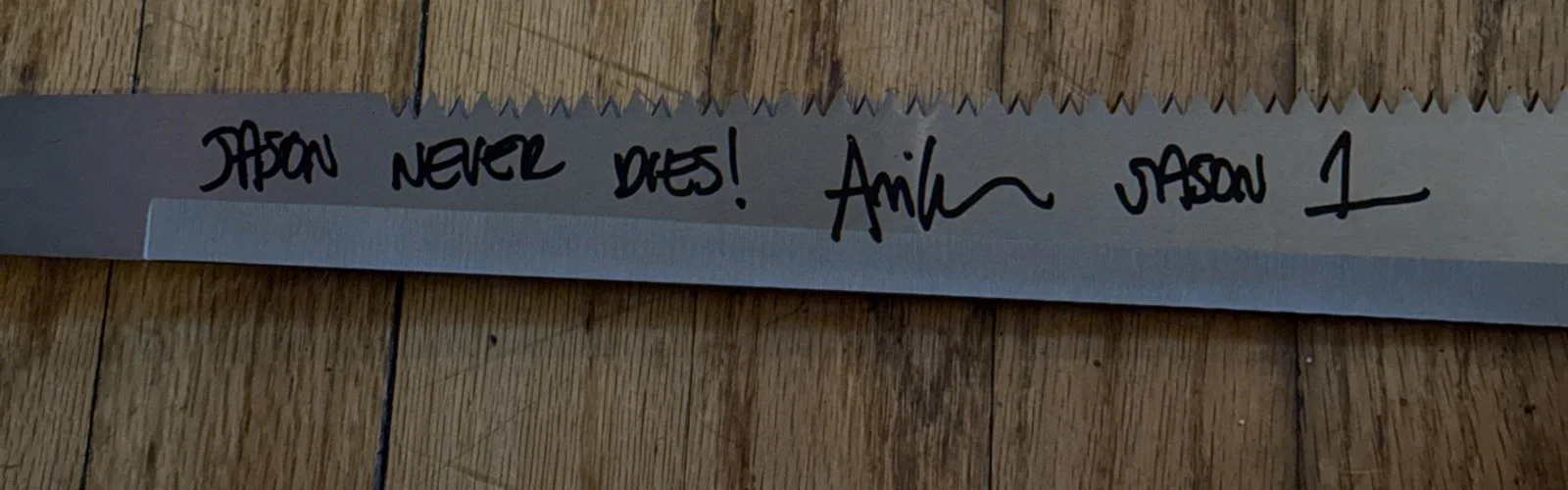 Ari Lehman — Ari Lehman Signed Machete Friday the 13th Jason 1 w/Jason Never Dies Beckett, image 2