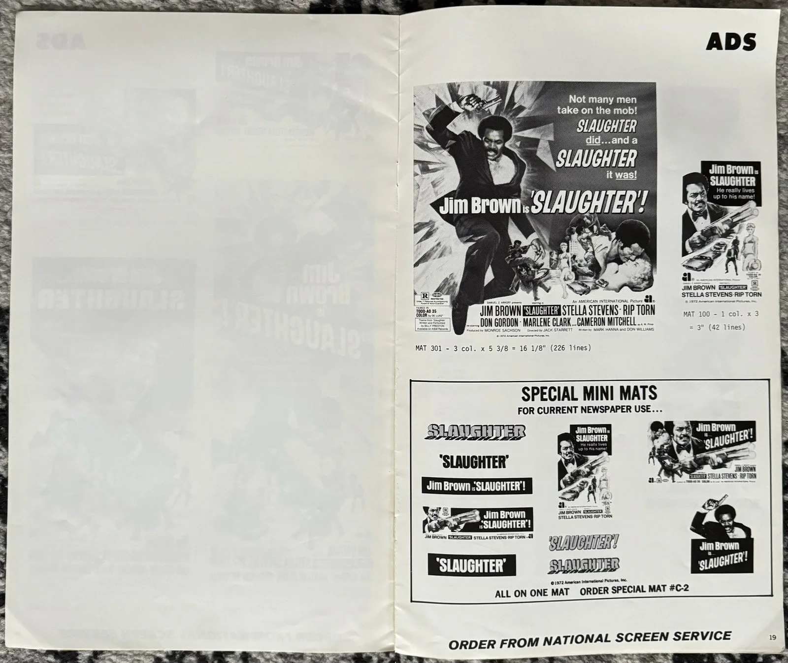 SLAUGHTER 1972 ORIGINAL U.S. PRESSBOOK NEAR MINT, image 5