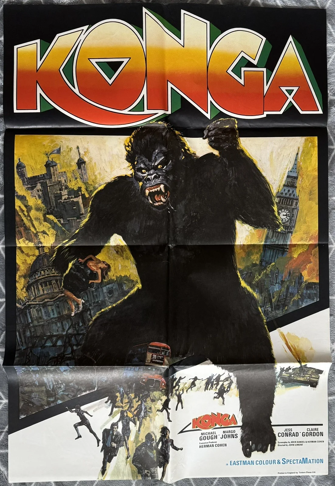 KONGA 1961 ORIGINAL BRITISH 1-SHEET POSTER NEAR MINT, image 2