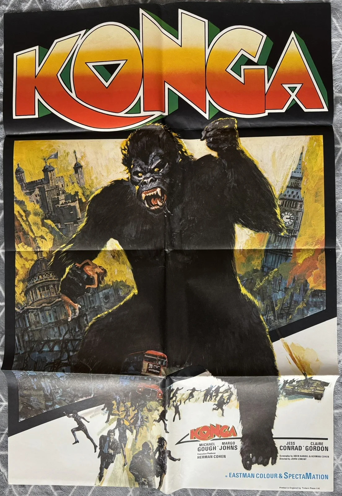 KONGA 1961 ORIGINAL BRITISH 1-SHEET POSTER NEAR MINT, image 3