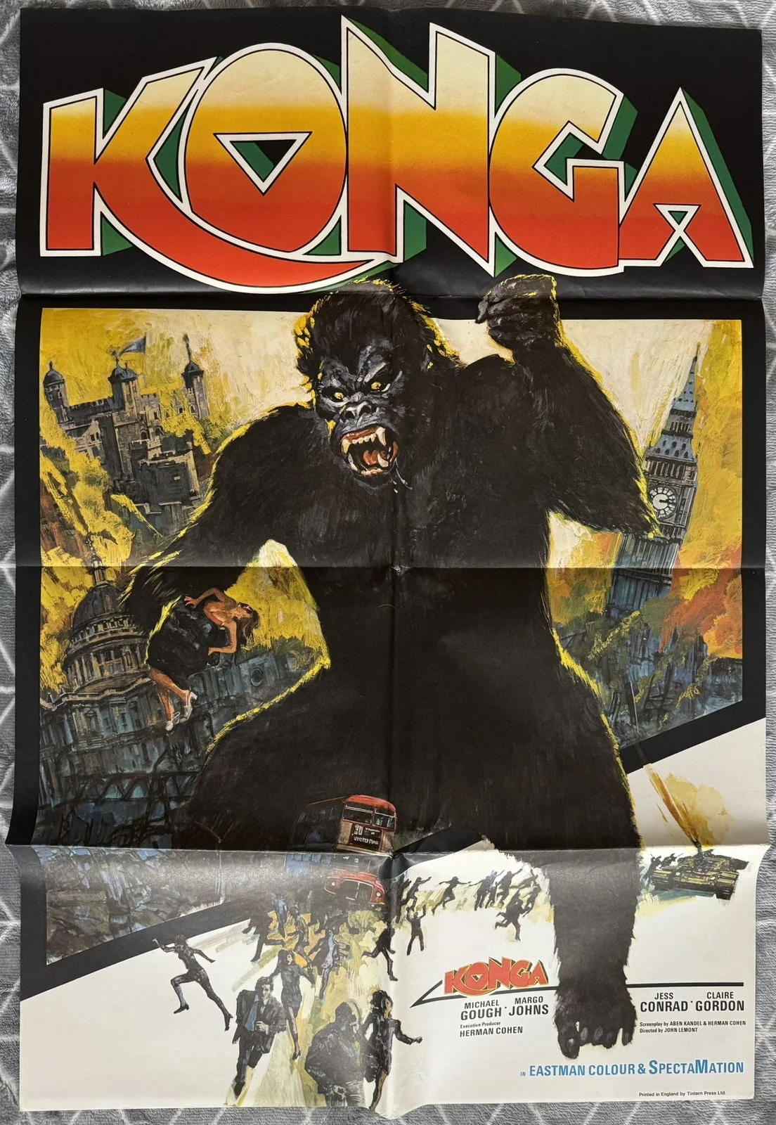 KONGA 1961 ORIGINAL BRITISH 1-SHEET POSTER NEAR MINT, image 4