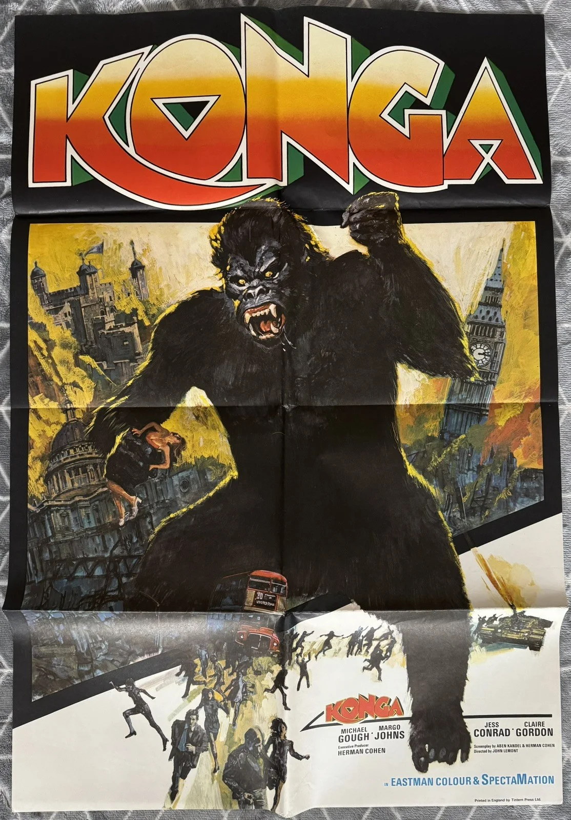 KONGA 1961 ORIGINAL BRITISH 1-SHEET POSTER NEAR MINT, image 5