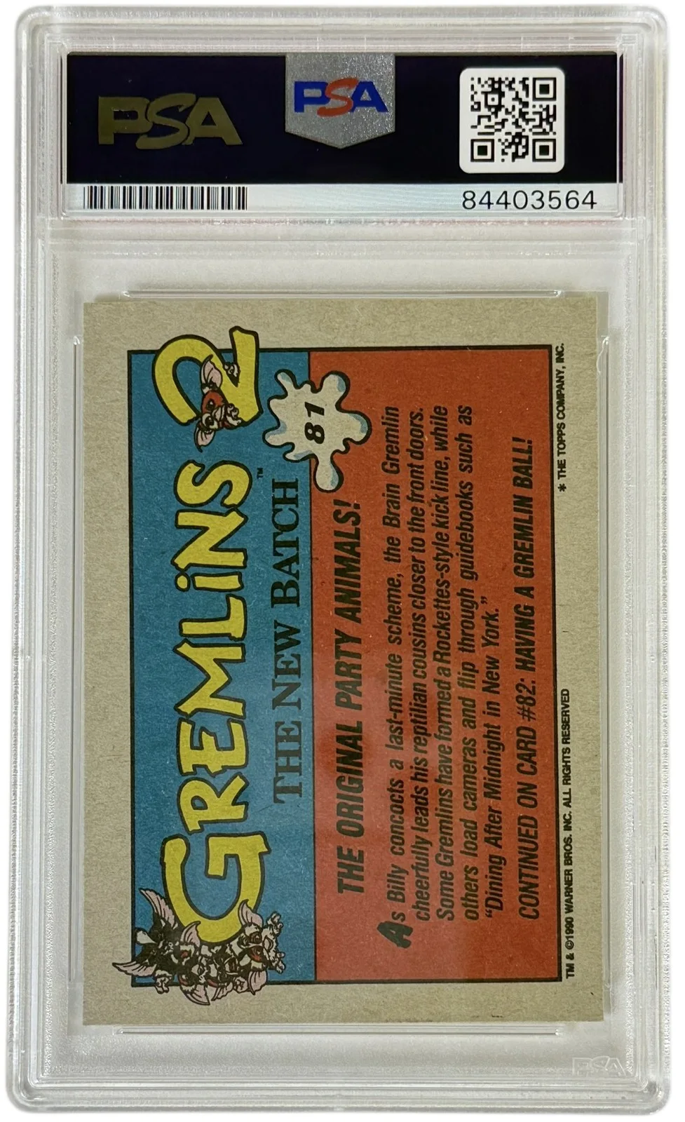 Joe Dante signed Trading Card Director - Gremlins 2 Encapsulated, image 2