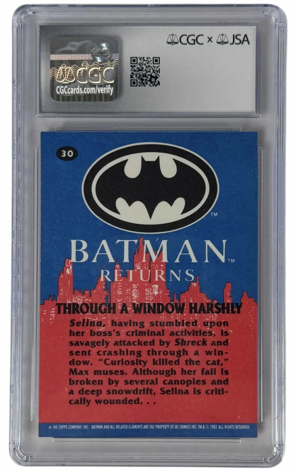 Patricia M. Peters signed Trading Card Selina Kyle Catwoman JSA Authentication, image 2