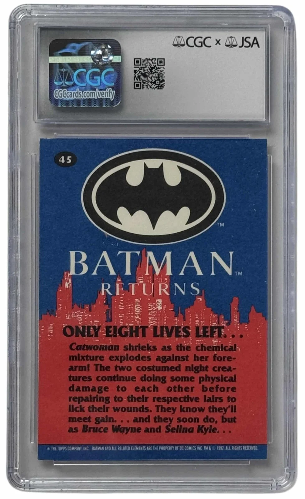 Patricia M. Peters signed Trading Card Catwoman Batman JSA Authentication, image 2