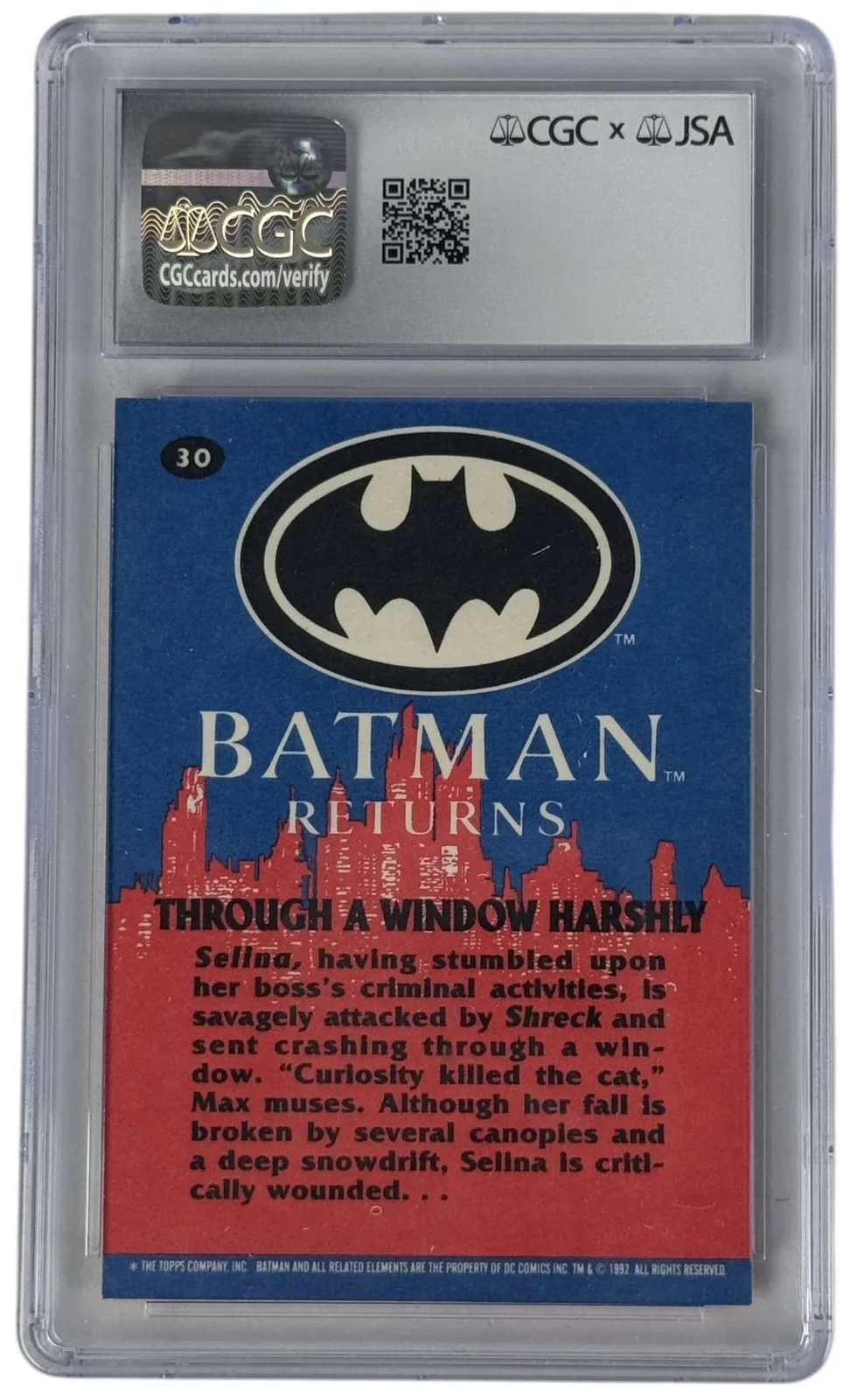 Patricia M. Peters signed Trading Card Selina Kyle Catwoman JSA Authentication, image 2