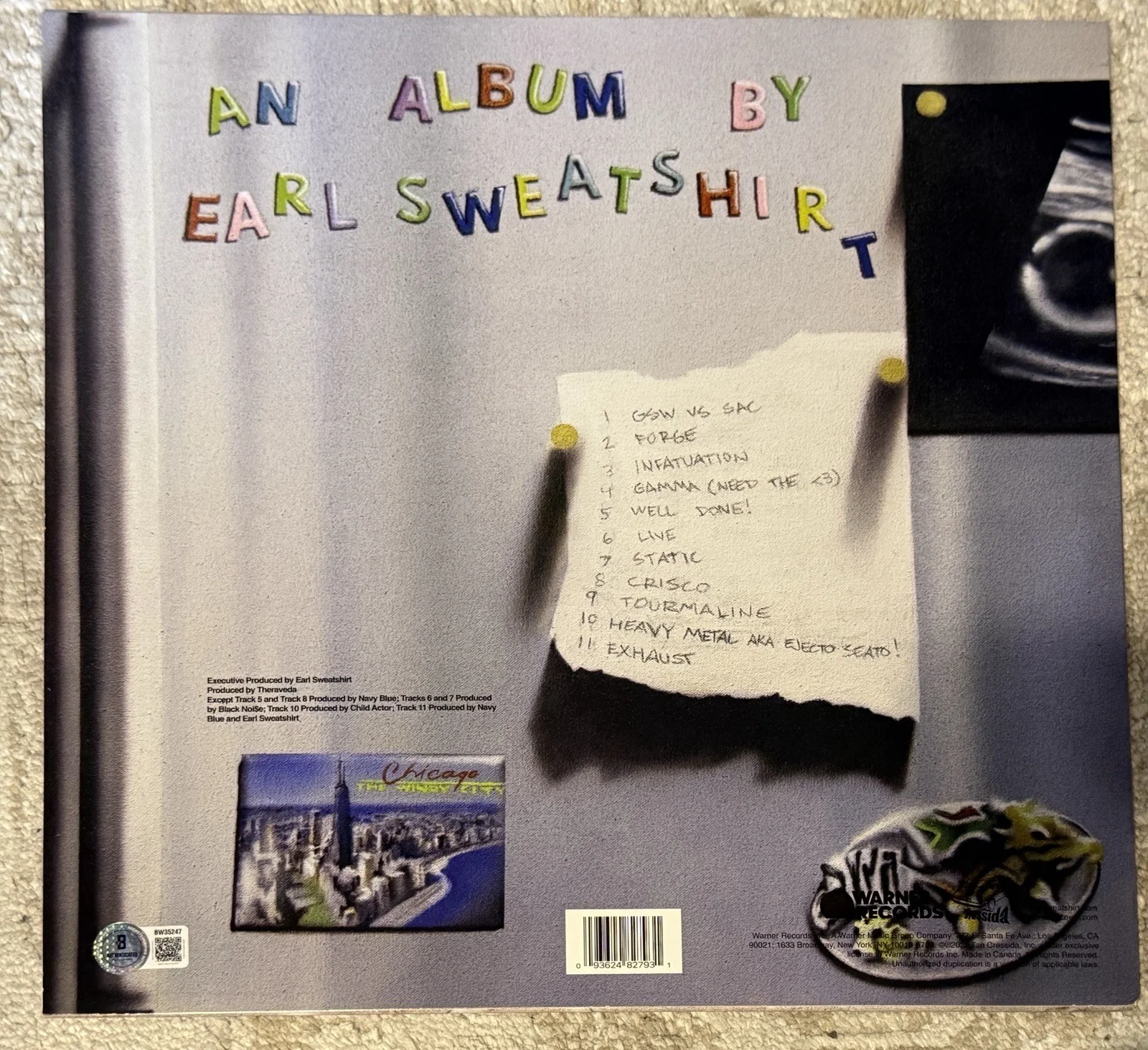 EARL SWEATSHIRT SIGNED LIVE LAUGH LOVE VINYL LP - BECKETT COA, изображение 2