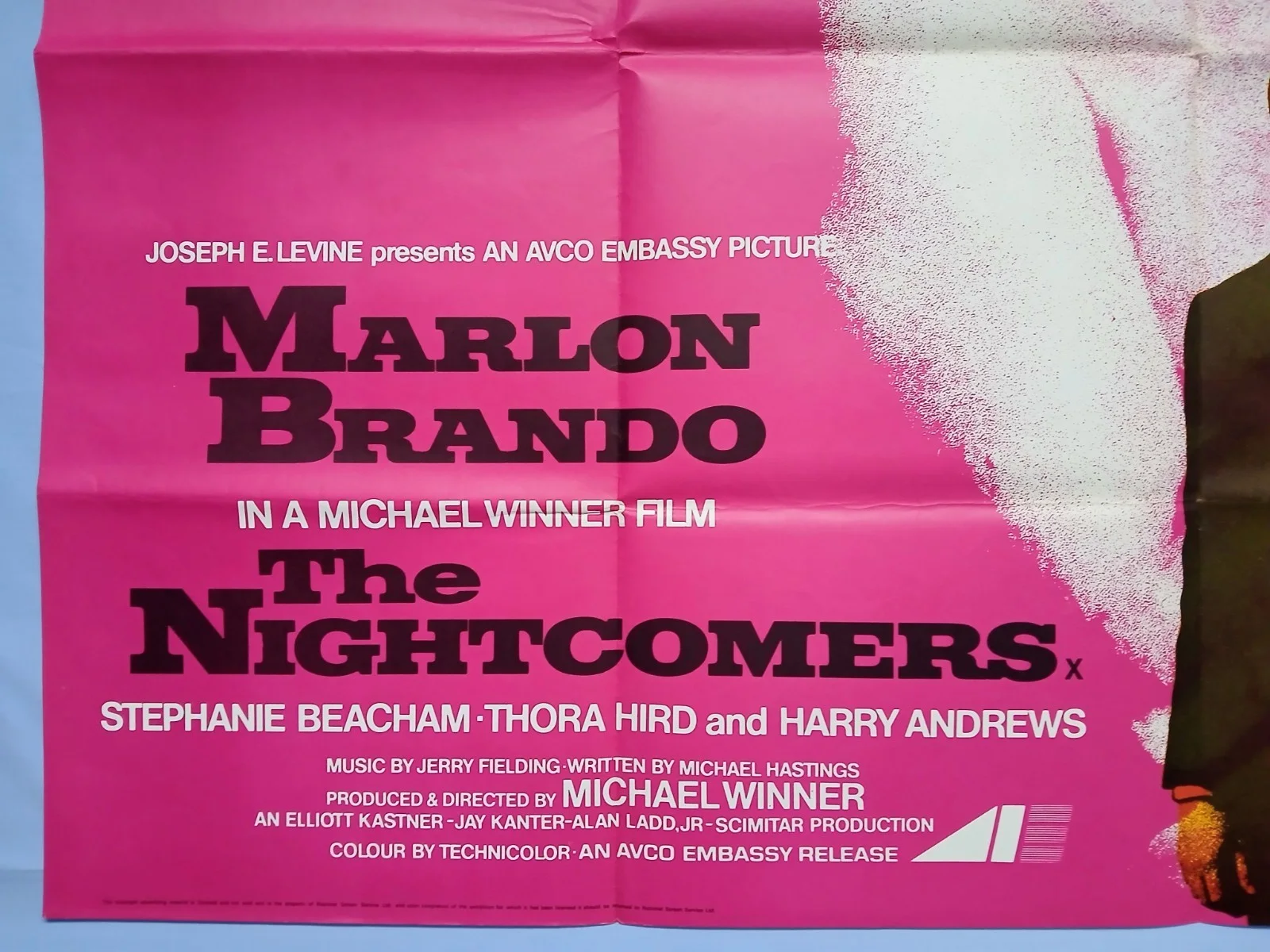 THE NIGHTCOMERS (1971) superb condition original UK quad poster -Marlon Brando, image 4