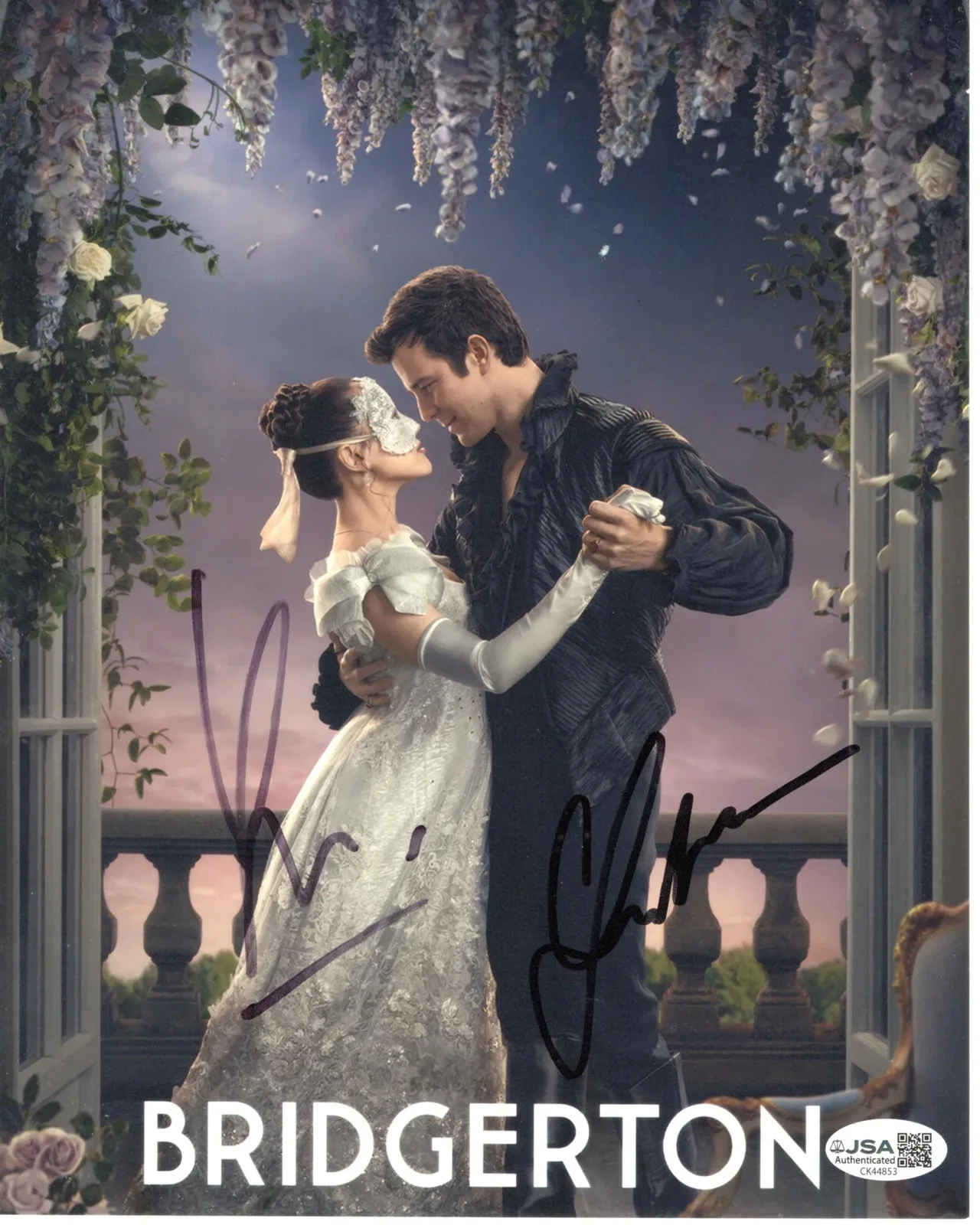 Luke Thompson & Yerin Ha — Luke Thompson & Yerin Ha signed 8x10 Photo Benedict Bridgerton JSA